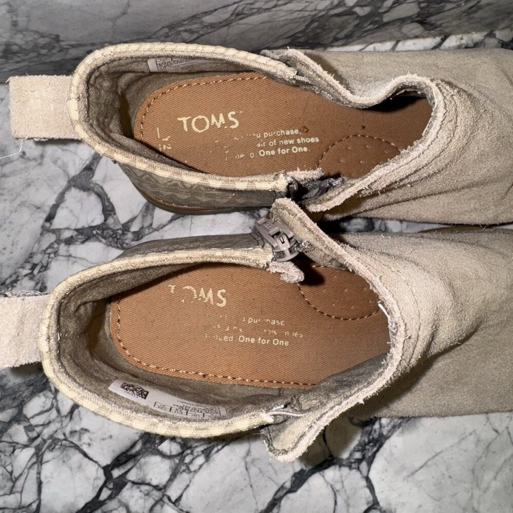 Toms Girls Booties 2Y Tan Neutral - Picture 2 of 7
